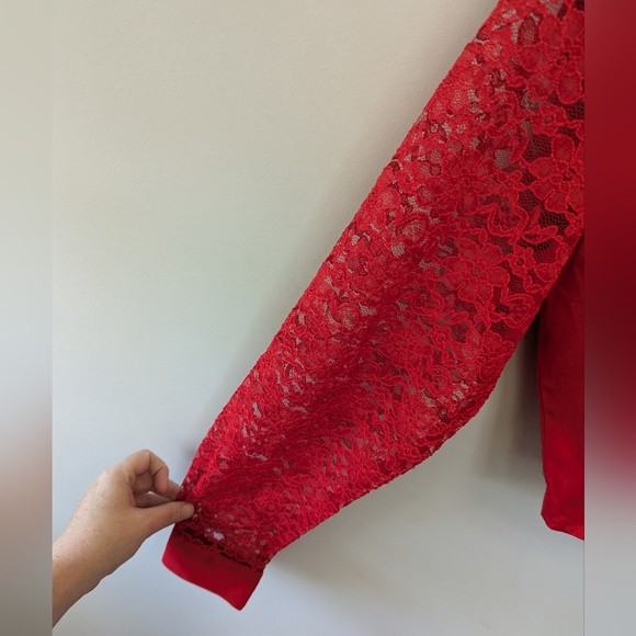 Vintage Western Heart Lace Button Up Top Cowgirl - Picture 7 of 15